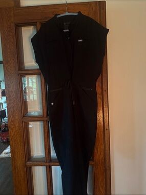 FIGS Black Technical Jacket with Front Zip
